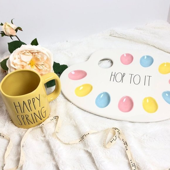 Rae Dunn Other - Dunn Pastels Egg Tray & Happy Spring Mug